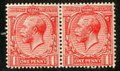 Great Britain:SG# 419 Wi MLH VF Pair Inverted Watermark - Unused Stamps