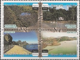 BRAZIL - BLOCK OF FOUR WATER RESOURCES 1999 - MNH - Eau