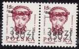 POLAND 1990 Michel No: 3253 Double Overprint Pair MNH - Unused Stamps