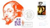 Lettre FDC Recom. VATICAN : RUBENS  "La Vierge Au Perroquet"  1977 - Rubens