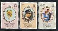 1981 Pitcairn Islands Complete MNH Set Of 3 "ROYAL WEDDING ISSUE" Scott # 206-208 - Islas De Pitcairn