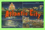 ATLANTIC CITY, NJ. - 4 MULTIEVIEWS - CURT TEICH & CO - CHAIR PARADE - FOUNTAIN OF LIGHT - - Atlantic City