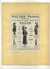 - FRANCE 75 . PARIS . PULVER FRERES FOURREURS . PUB. DU DEBUT DU XXe S. . DECOUPEE ET COLLEE SUR PAPIER - Otros & Sin Clasificación