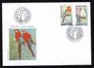 BIRDS 2 COVERS FDC 1999 ,ROMANIA. - Papageien