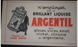 ARGENTIL Buvard Années 30, Pour Glaces, Vitres, Email, Nickel, Chrome Et Argenterie. Brillant Liquide - Produits Ménagers