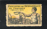 1930 France Creusot  Vignette Label Avec Charniére  Gymnastique  Gymnastics Ginnastica - Gymnastique