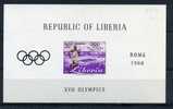 LIBERIA 1960 Rome Olympics Games Miniature Sheet Yvert Cat. N° 16 Absolutely Perfect MNH ** - Summer 1960: Rome