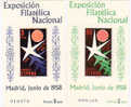 Edifil 1222-3** 1958 Exposición Filatélica Nacional Hojitas Serie Completa En Nuevo Sin Fijasellos - Neufs