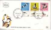 E289 - ISRAEL Yv N°587/89 AVEC TAB FDC Oiseaux - FDC