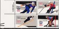 US Scott 1798b (1795 1796 1797 1798) - Copyright Block Of 4 - 1980 Winter Olympics 15 Cent - Mint Never Hinged - Blocchi & Foglietti