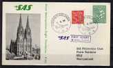 Première Liaison Aeriènne . Stockholm - Koln Le 01/04/1964 , SAS - Storia Postale