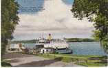 Lake Washington Ferry Dock, Riviera Drive Around Lake, 1940s Vintage Linen Seattle Postcard - Seattle