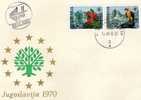 Europäisches Naturschutz-Jahr 1970 Alpenrose Bartgeier Jugoslawien 1406/7 FDC 22€ WWF Flora Fauna Cover Of Jugoslavija - Rosen