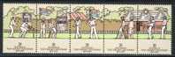 1977 Australia Complete Strip Of 5 Cricket MNH Scott # 665a - Ongebruikt