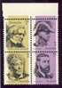 1973 Australia  MNH Complete Block Of 4 Famous Australians Scott # 549a - Nuovi