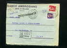 F373 STORIA POSTALE RSI FRONTESPIZIO DA MILANO 1945 L. 2 IMPERIALE + C. 50 SOPRASTAMPA REPUBBLICA SOCIALE - Marcofilía