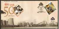 India 2008 Sail-Steel Authority Of India Ltd. Nehruji Building Machinary FDC +Blank Folder - Other & Unclassified