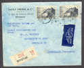 France Par Avion Label Sault Fréres & Cie Roubaix Registered Recommandée 1949? Cover To Danemark Pointe Du Raz - 1927-1959 Briefe & Dokumente