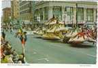 Portland OR Rose Festival Parade With Float, United Airlines Building On Continental Chrome Postcard - Portland