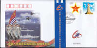 PFTN.JS-5 2009 CHINA 60 ANNI OF FOUNDING OF PLA NAVY COMM.COVER 6V - Covers & Documents