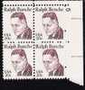 US Scott 1860 - Plate Block Of 4 - Plate No 5 - Ralph Bunche 20 Cent - Mint Never Hinged - Plattennummern