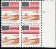 US Scott 1890 - Plate Block Of 4 UR - Plate No 1 - Flag And Anthem 18 Cent - Mint Never Hinged - Numero Di Lastre