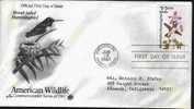 Fdc Usa 1987 Oiseaux Colibri Broad-tailed Hummingbird - Colibris