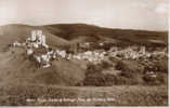 Rppc CORFE CASTLE DORSET ENGLAND Village & Castle Ruins FROM PURBECK HILLS C-ukn - Altri & Non Classificati