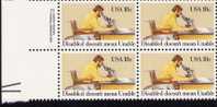 US Scott 1925 - Copyright Block Of 4 - Year Of Disabled 18 Cent - Mint Never Hinged - Blocs-feuillets