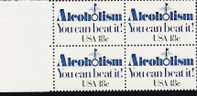 US Scott 1927 - Block Of 4 - Alcoholism 18 Cent - Mint Never Hinged - Blocks & Kleinbögen