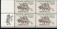 US Scott 1934 - Zip Block Of 4 - Frederic Remington 18 Cent - Mint Never Hinged - Blocks & Sheetlets