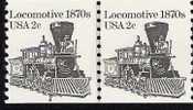 US Scott 1897A - Line Pair - Locomotive - Plate No 4 - 2 Cent - Mint Never Hinged - Rollenmarken (Plattennummern)