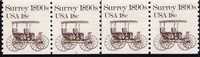 US Scott 1907 - Coil Strip Of 4 Plate No 9 - Surrey 18990s - 18 Cent - Mint Never Hinged - Rollen (Plaatnummers)