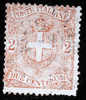 1896/1897 REGNO 2C ROSSO BRUNO SASS 66 - Usados