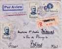 MADAGASCAR-TAMATAVE RECOMMANDEE 19-3-1948-BEL AFFRANCHISSEMENT-RECTO VERSO-DIVERS CACHETS - Sonstige & Ohne Zuordnung