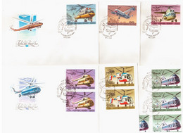 Russia USSR 1980 FDC X6 Transport Helicopters Helicopter - FDC