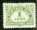 1939 Newfoundland 1 Cent Postage Due #J1 MLH - Fine Di Catalogo (Back Of Book)