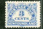1939 Newfoundland 3 Cent Postage Due #J3 MLH - Fine Di Catalogo (Back Of Book)