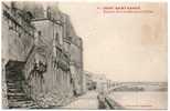 Carte Postale Ancienne Pont Saint Esprit - Escaliers De La Cathédrale Et Le Rhône - Pont-Saint-Esprit