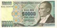 TURQUIE    50 000 Lira   Non Daté (1995)   Pick 204    ***** BILLET  NEUF ***** - Turquie