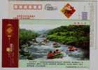 Canyon River Rafting On Rubber Boat,China 2008 Jing'an Tourism Landscape Advertising Pre-stamped Card - Rafting