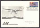 United States SAS Scandinavian Airlines 50th Anniversary Solo Transatlantic Flight 1977 FDC Cover To Sweden - 1971-1980