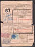 Belgium Railway Chemin De Fer Spoorwegen Bulletin D'Expédition No. 67 Cancel 8/7/1947 Lier - Otros & Sin Clasificación