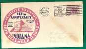US - 117th Anniversary Of INDIANA - 1933 COMM CACHETED COVER With EMA-Printer Machine - Event Covers