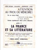 Buvard La France Et Sa Litterature Bornecque éditions EDITIONS DE LYON - Stationeries (flat Articles)