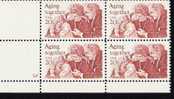 US Scott 2011 - Plate Block Of 4 Left Lower Plate No 3 - Aging Together 20 Cent ** MINT NH- Mint Never Hinged - Plaatnummers