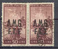 Italy Triest Zone A AMG FTT 1947 Mi. 16, 50 L Italia Horizontal Pair - Used