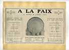 - A LA PAIX . ARTS DE LA TABLE.  PUB. DU DEBUT DU XXe S. . DECOUPEE ET COLLEE SUR PAPIER - Other & Unclassified