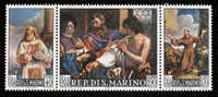 1967 SAN MARINO DIPINTI DEL GUERCINO** MNH SERIE COMPLETA IN TRITTICO SASS 739/41 - Nuovi