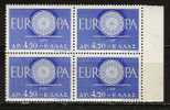 GREECE 1960 Europa CEPT BLOCK 4 MNH - 1960